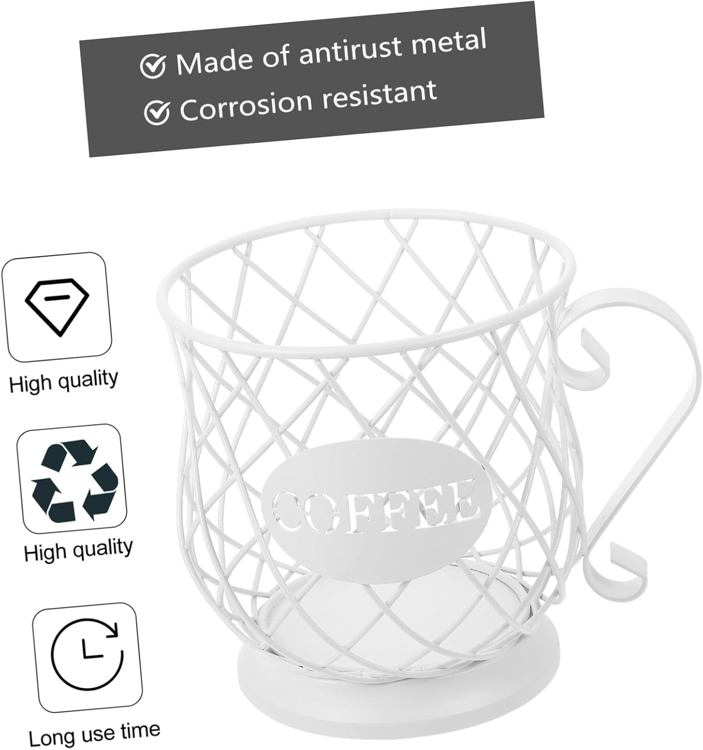 Coffee Pod Holder Coffee Storage Organizer Capsules Organizer Metal Pod Cup Tidy Counter Space