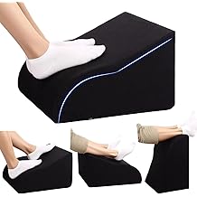 Foot Rest for Under Desk at Work, Ergonomic Under Desk Footrest with Washable Cover for Office, Home & Gaming Leg Elevation Pillow Black