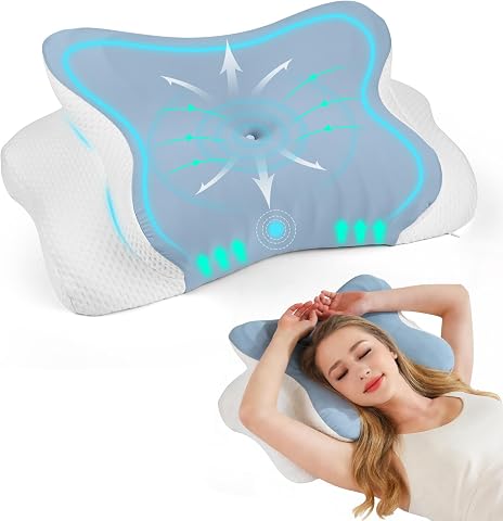 Poduszka pod kark z pianki memory foam, Ergonomiczna poduszka pod kark, ortopedyczna poduszka do spania dla osób śpiących na boku, plecach i brzuchu, poduszka na bóle karku Pillows