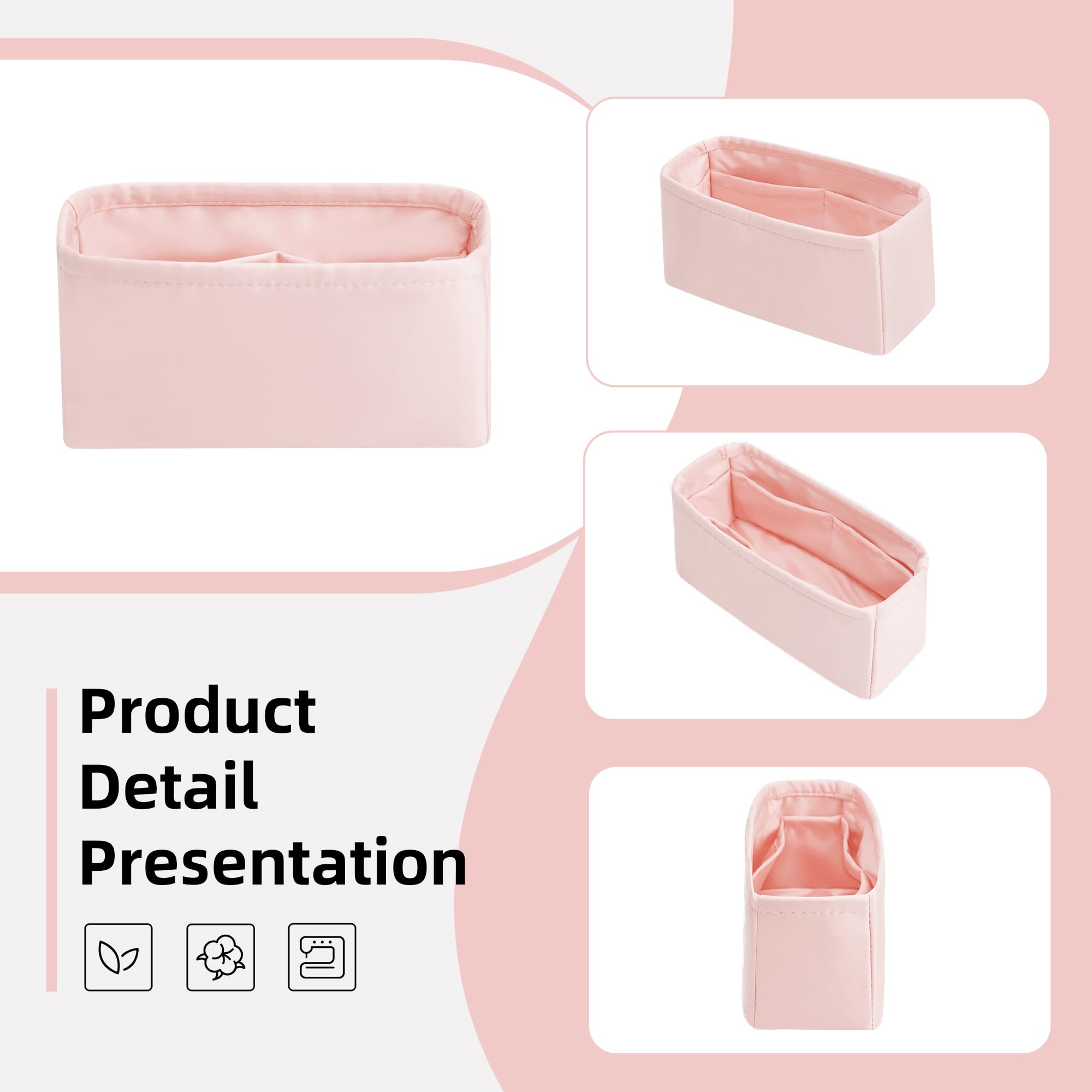 DGAZ Organizador de Bolso Satin para Herbag 20, Inserto Bolso, Rosa