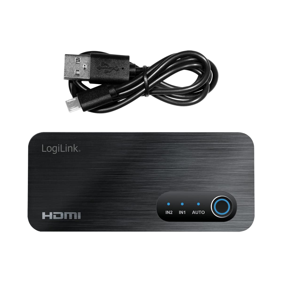 LogiLink HD0058 - Przełącznik HDMI 2x1 (2 źródła i 1 x wyjście), 8K/60 Hz, HDCP, HDR, VRR, CEC