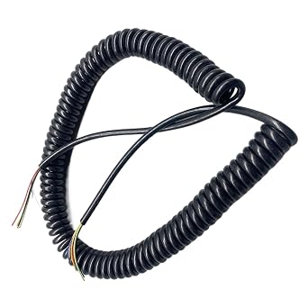 1PC 8 cores PU Spring Power Cord Spiral Cable Multi-core Toughness Elastic Helix Spring WireStretch 2.5 Meters