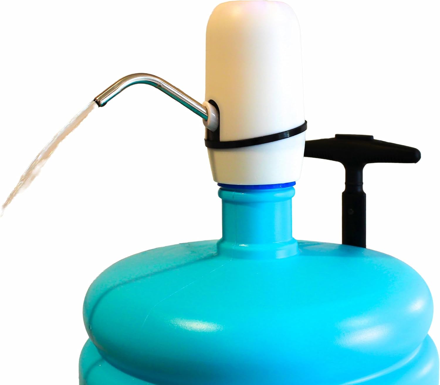BUNDLE - 5 Gallon Reusable Water Bottle HDPE BPA Free Built in Retractable Handle, Wheels, Stopper, Handle AND Electric Drinking Portable Water Dispenser
