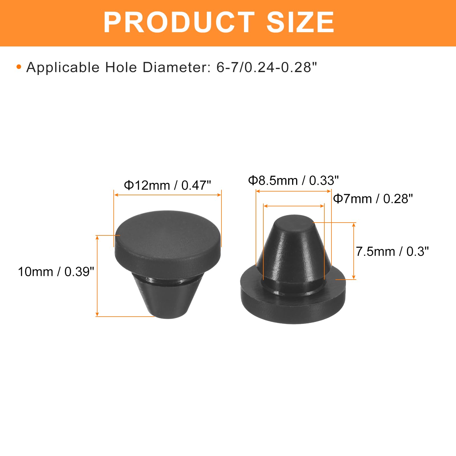 QUARKZMAN 25 Piezas Tapones De Silicona, Tapones Redondos De Bloqueo A Presión Para Agujeros De 6-7mm, Tapones De Agujero Impermeables Para Tubos De Metal, Translúcidos