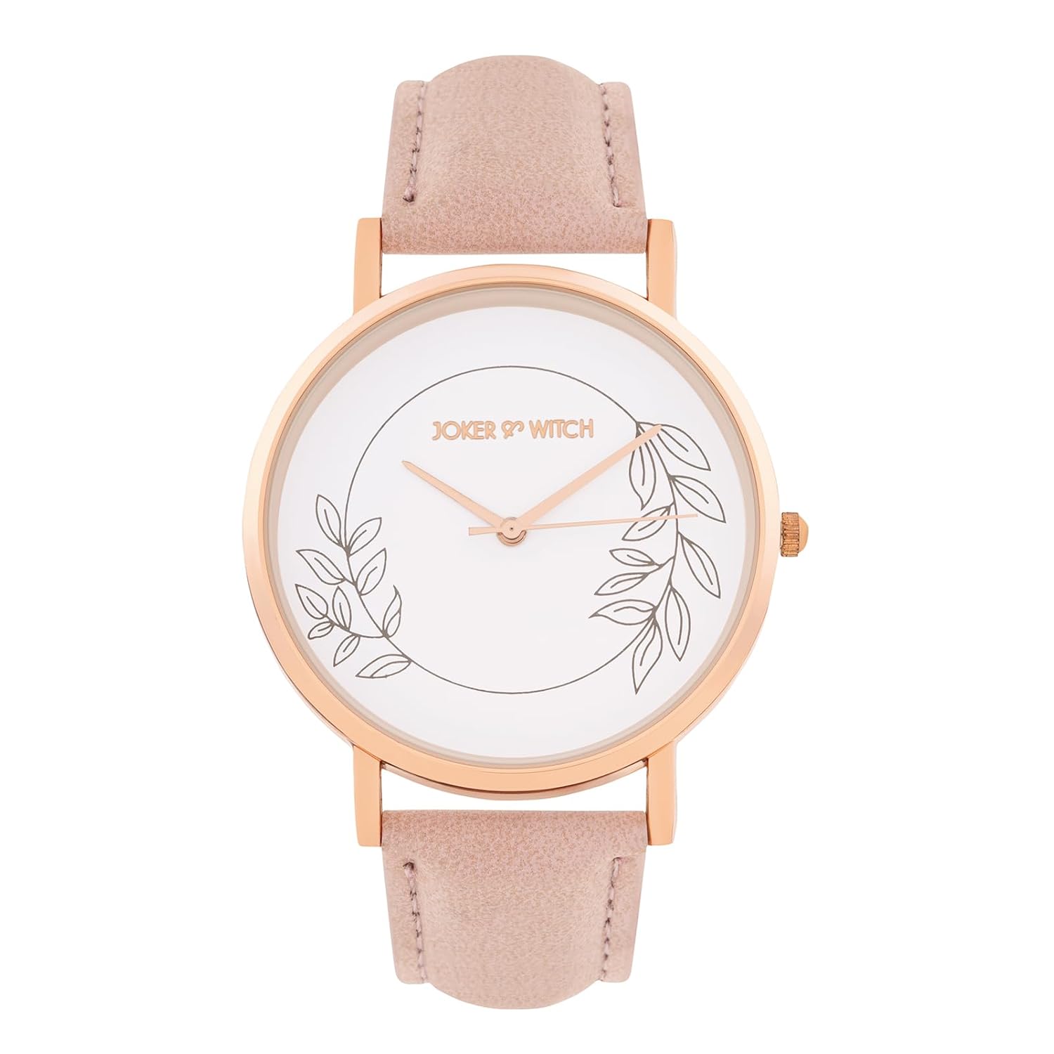 Joker & Witch Hope 40 mm Beige Print Dial Beige PU Leather Strap Watch for Women
