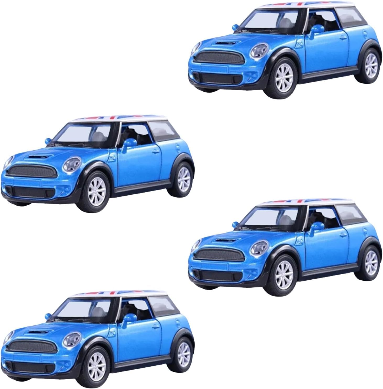 YSAMAX Mini Copper Car, Alloy Die-Cast Mini Sports Car 1:22, Perfect For Display Or Play, Sleek And Stylish, Iconic Detailing, Precision Perfection, Gift Choice, BLUE (4 PCS)