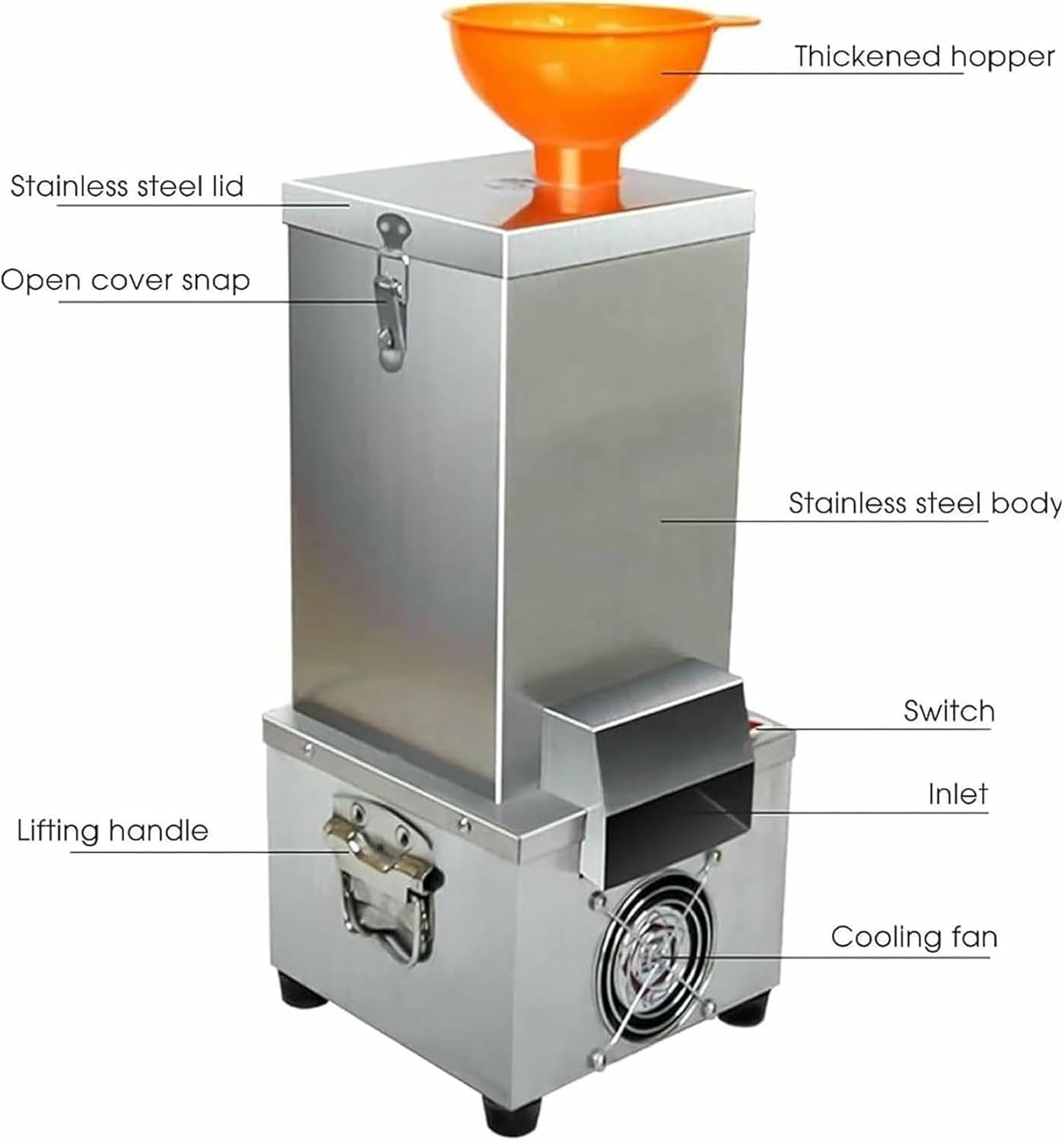 Whole Garlic Peeling Machine, 200W Electric Garlic Peeler Separator, Automatic Garlic Peel Remover, with Hopper 25Kg/H, for Restaurant Household Commercial