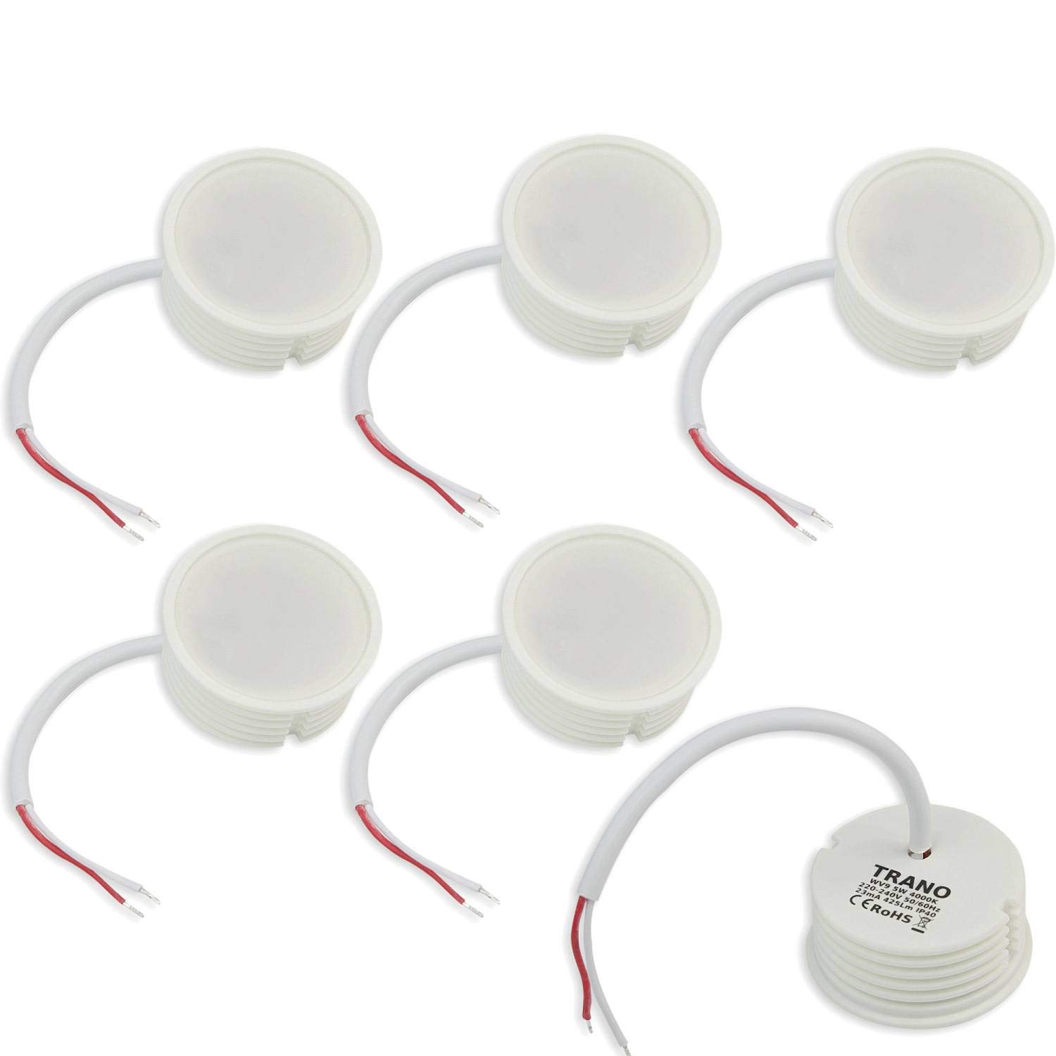 6x modulo LED come sostituzione GU10-5W bianco neutro dimmerabile in ceramica super piatta da 5W 230V - illuminante per faretti da incasso lampada spot spot a lampadina