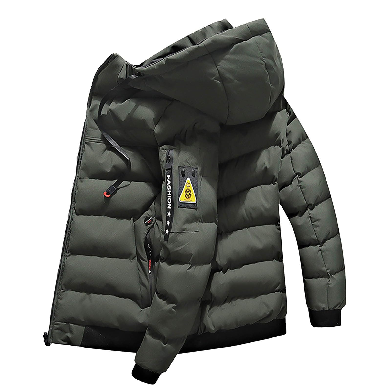 Giubbotto Invernale Uomo, Piumino Leggero Uomo Softshell Antivento Giubbotto Inverno Calda Cappuccio Outdoor Casual Cappotto E Tasche Trekking Lavoro Trapuntata Giubbotto Tattico Giubbino Invernale