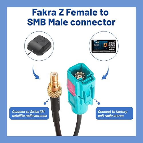 Miniatura 4 de Anina Adaptador de antena Fakra hembra a SMB macho de 4 pies para coche Sirius XM Satélite Receptor de Radio Sintonizador al mercado de accesorios