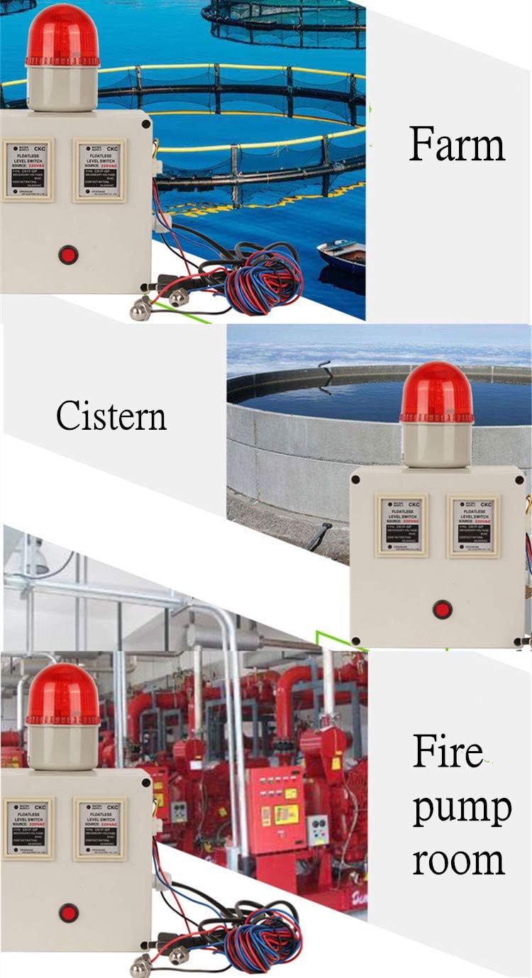 High/Low Water Level Sound Light Alarm Water Level Alarm Water Shortage Alarm Spilled Water Alarm Industrial Warning Light Flash Light 105dB Voice (AC 110V)