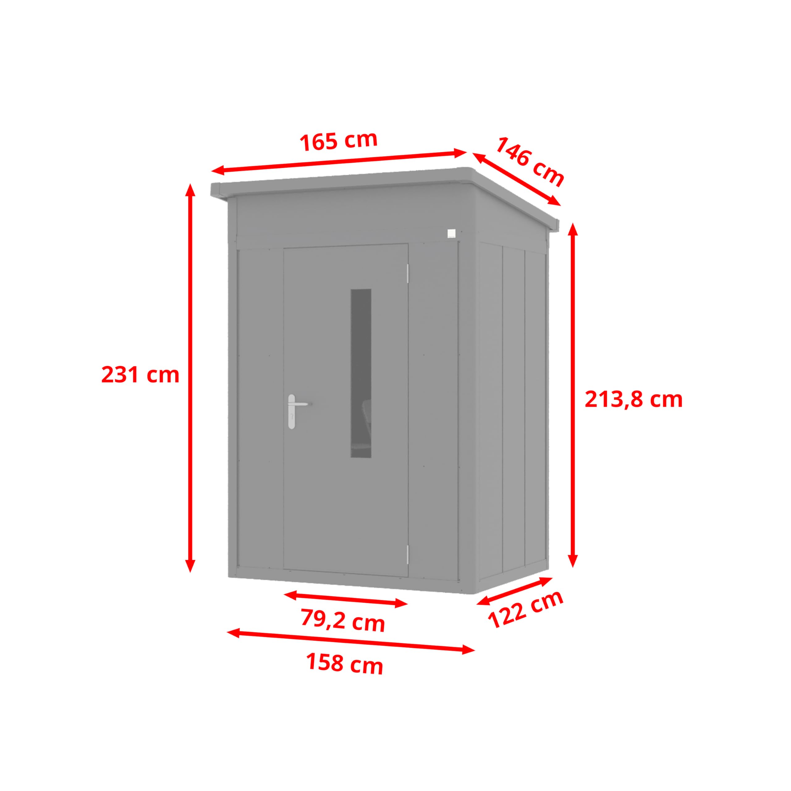 GFP Primeyard Casetta da giardino metallo 158x122x231 cm Armadio da esterno per attrezzi antracite