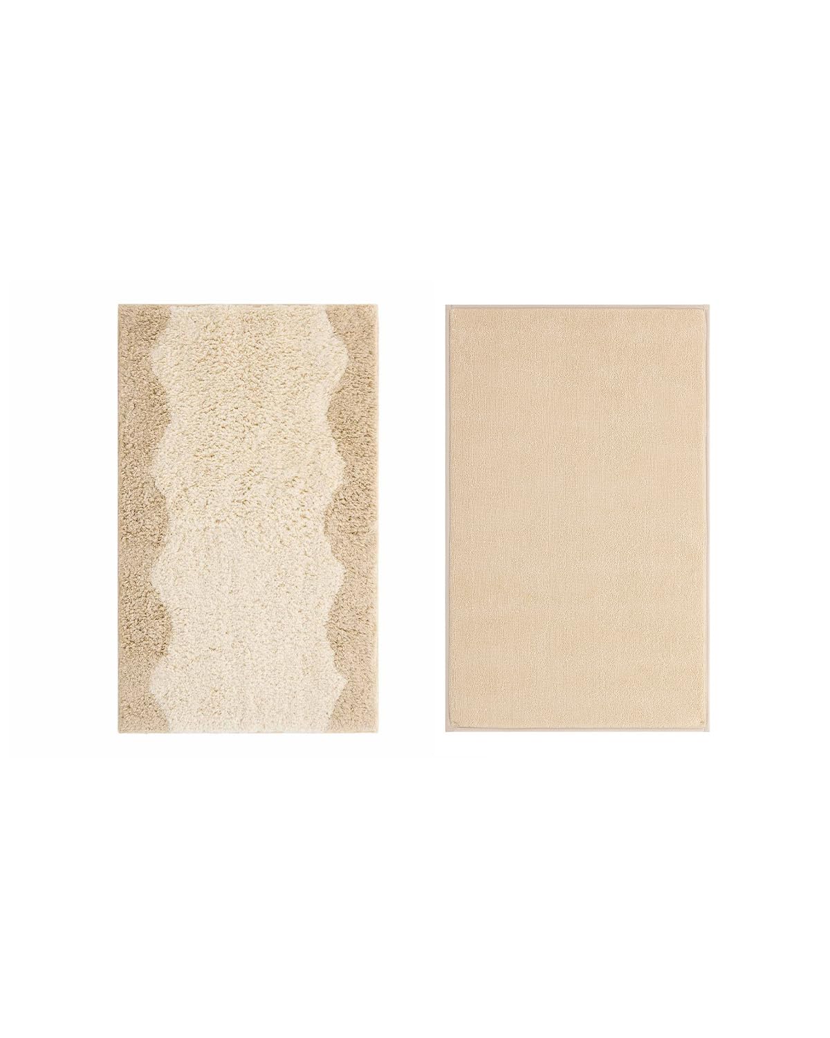 House of Noa The Harper Au Lait 21x34 Bath Mat 19 5x32 5 Liner Set Plush Cotton Non