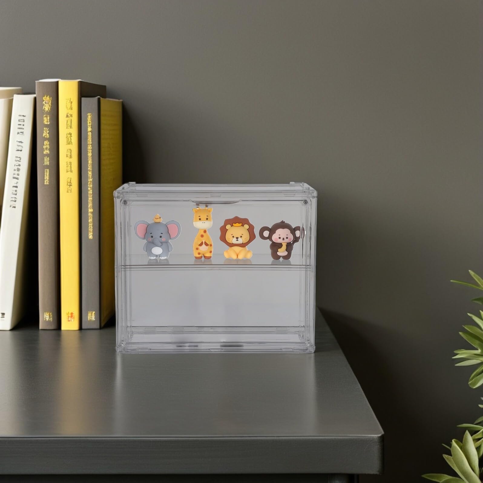 GARVALON Doppelte Acryl Vitrine für Modellautos 27X22X12cm Transparente Aufbewahrungsbox mit Wand und Tischmontage Staubgeschütztes Display für Sammler und Modellbau