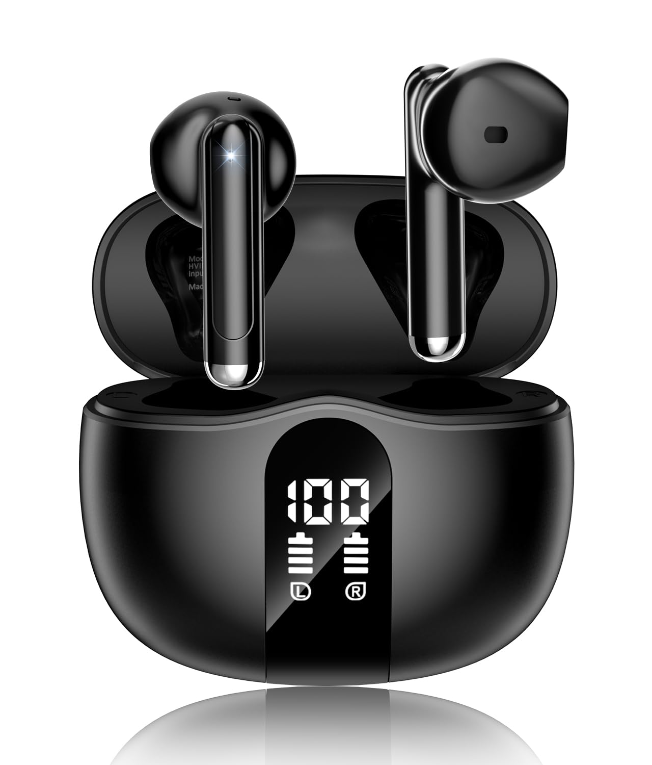 XIAOWTEK Wireless Earbuds, Bluetooth 5.4 Headphones HiFi Stereo, Ear Buds with 50H Playback, LED Display Wireless Earphones Clear Calls, IP7 Waterproof