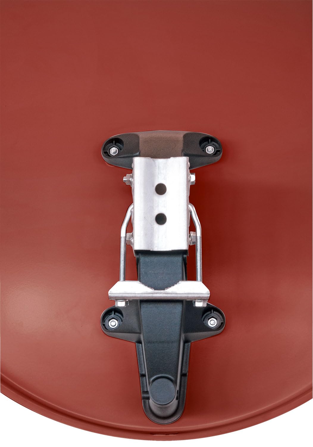 Antena para televisión digital vía satélite Schwaiger 714166 (75 x 85 cm) con brazo de carga LNB y mástil, antracita, espejo de acero – para recepción de DVB-S/S2 en Full HD, 3D y 4K (Ultra HD)