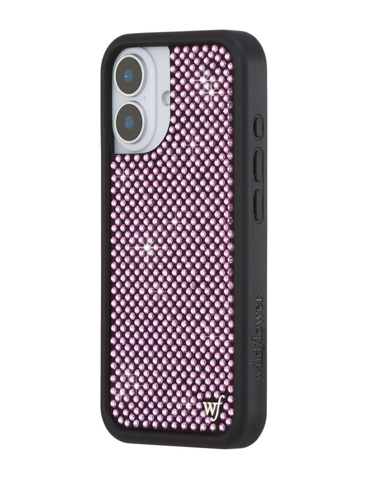 Custodie Wildflower - Compatibili con iPhone 17 | Paraurti Nero Protettivo, Certificato per cadute da 1,98 m, Azienda a conduzione femminile | Collezione Trendy Sparkle New Cute Diamond con strass