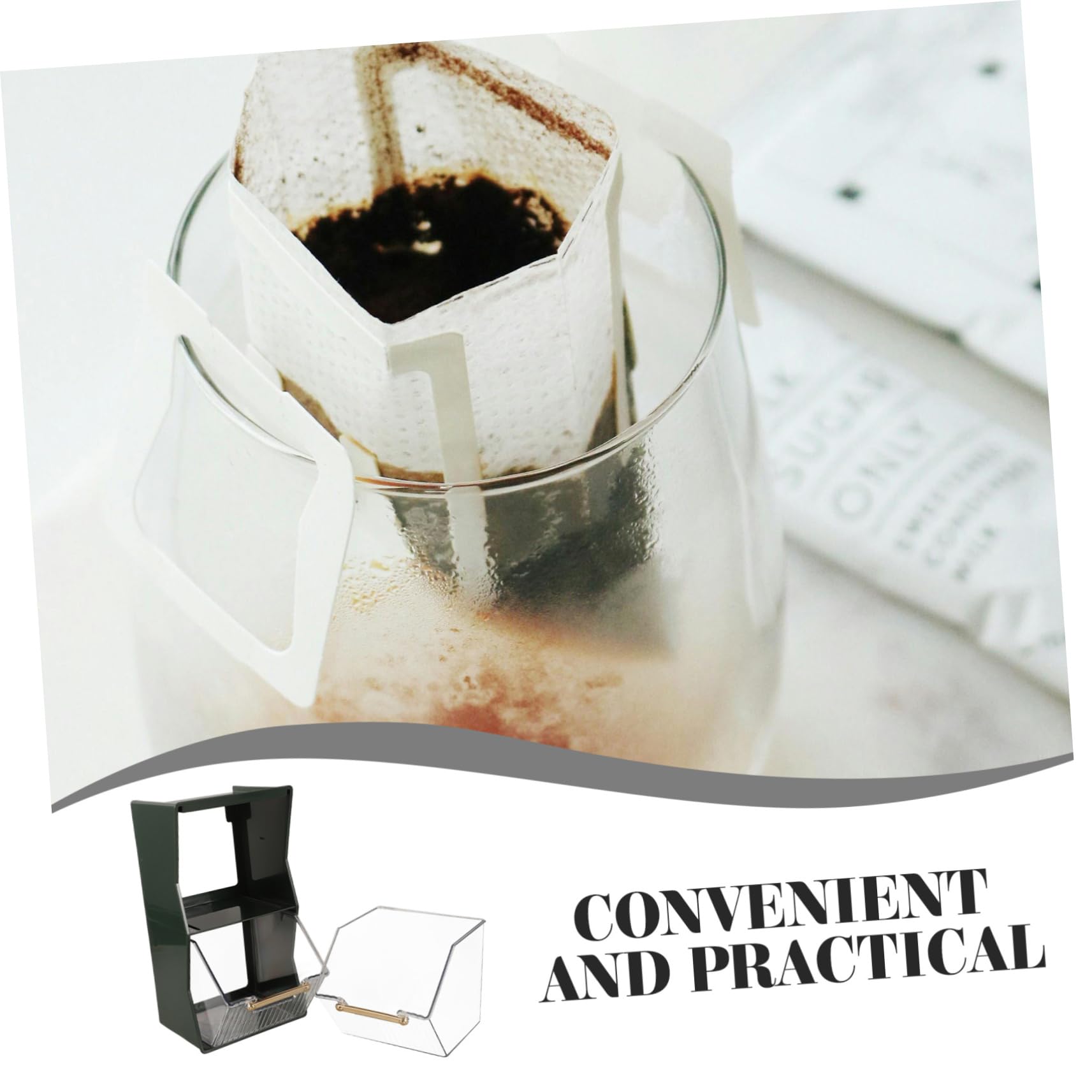 Zerodeko Organizador de Bolsas Café de Doble Capa para Almacenamiento Cocina y Oficina Estante Transparente para Espacio