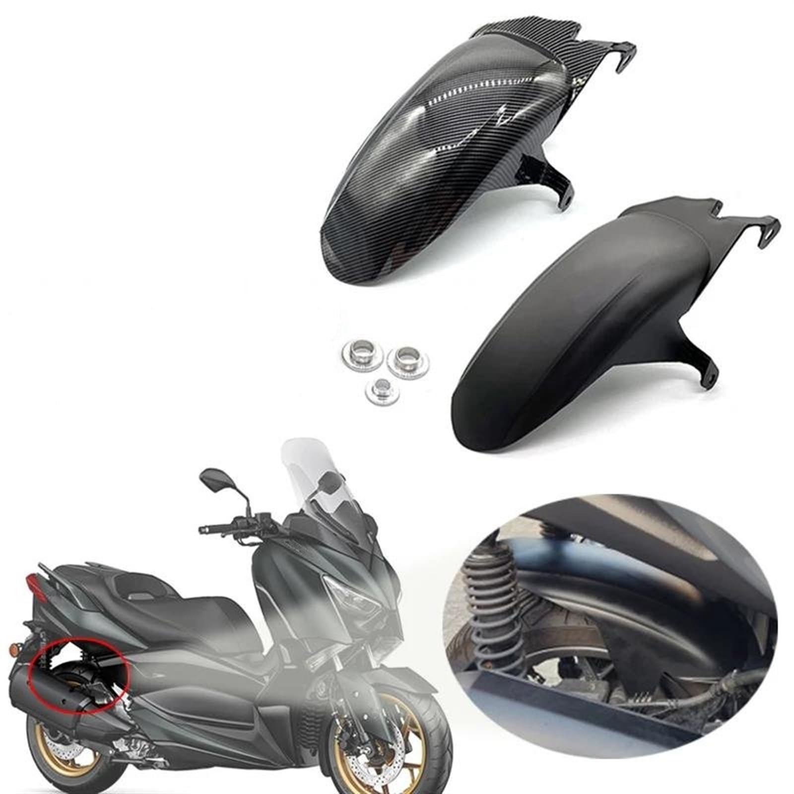 Parafango Posteriore Per Yamaha X-MAX 300/250, 2017-2023, Effetto Carbonio, Accessorio Moto