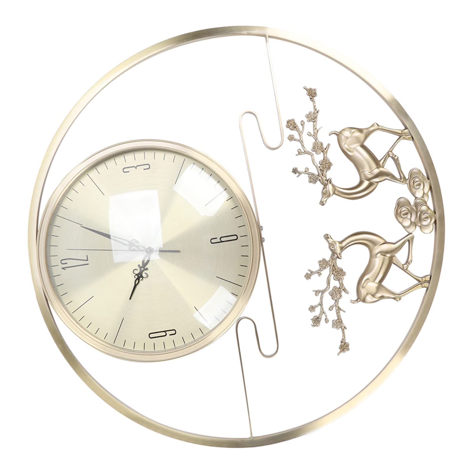 Horloge murale moderne silencieuse en laiton et cuivre pour décoration chambre et salon