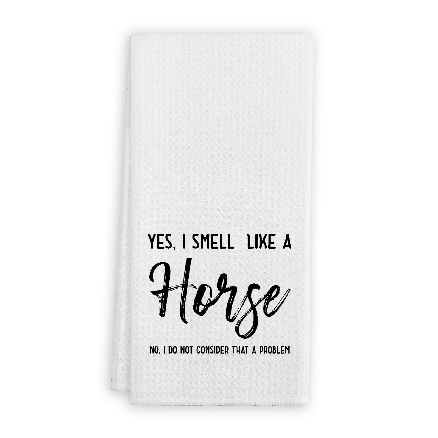 QIYUHOY Horse Kitchen Towels and Dishcloths,Yes,I Smell Like A Horse Gifts for Horse Lovers,Horse Theme Hand Towels for Kitchen,Teen Girls Gifts,24x16