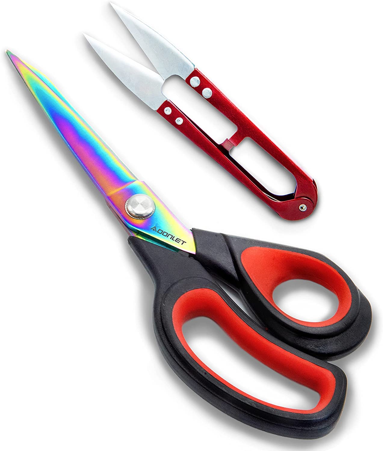 SYOSIHeavy-Duty 9.5 Inch Fabric Scissors with Titanium Coated Stainless Steel Blades and Soft Grip Extra Sharp Sewing Scissors for Dressmaking and Fabric Cutting with Built-in Thread Cutter