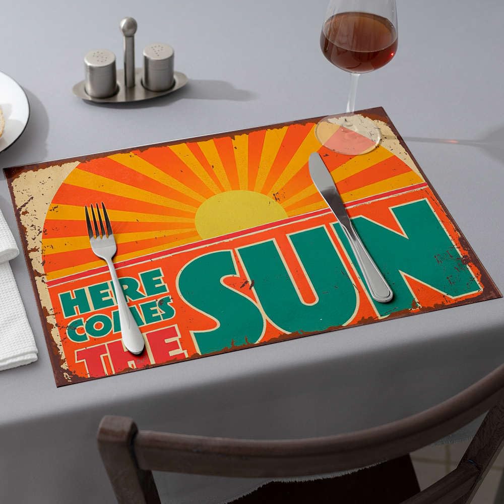 Set de table de printemps lot de 6 Here Comes The Sun décoration cuisine