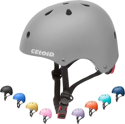 Miniatura 50 de Casco de bicicleta para niños, cascos de patineta para niños de 2 a 3 a 5 a 8 a 14 años, ajustable, multideporte, bicicleta, patinaje, fútbol, Negro