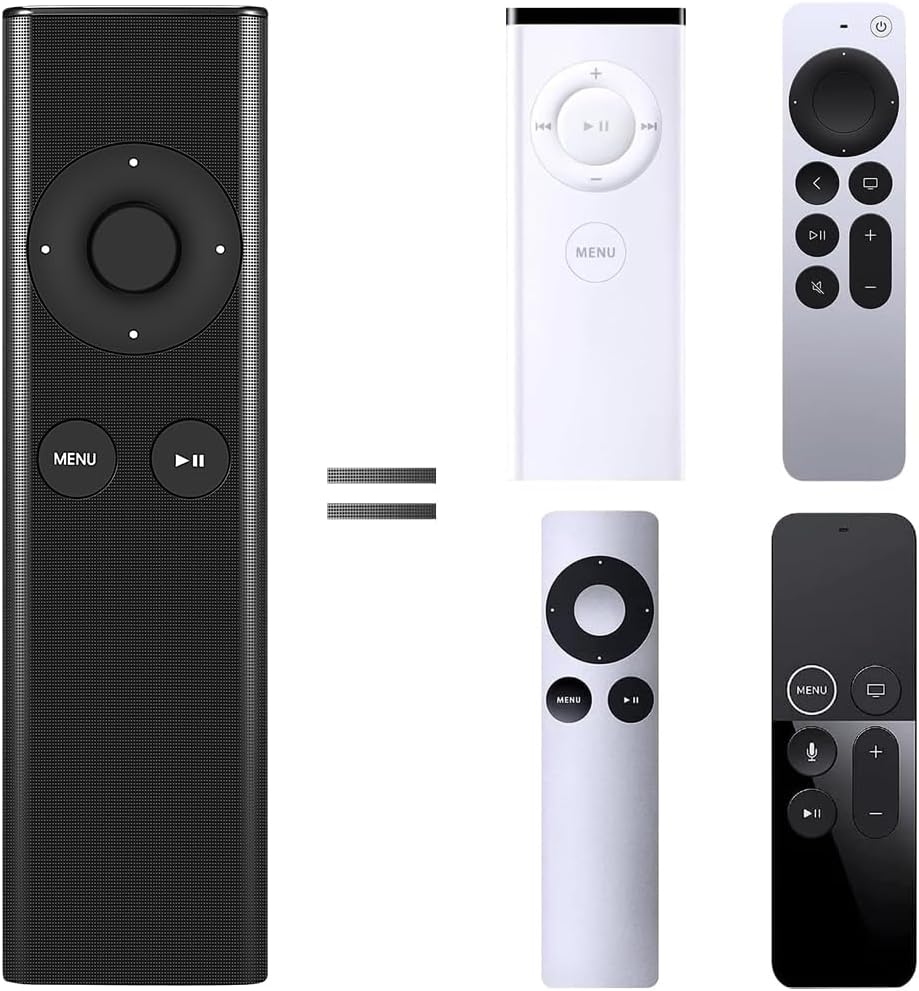 Remote Control Replacement for Apple MC377LLA MD199LLA Remote, Compatible with Apple 2 3 TV Box, Mac Music System iPhone iPad iPod (Black)