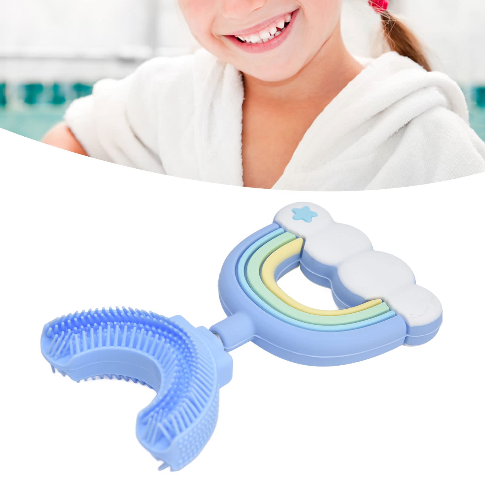 Modèle de Dessin animé U Foodb Foodb Food Grade Silicone Whole Mouth Dents de Dents pour Enfants Blue 6-12 Ans (2-6 ans)