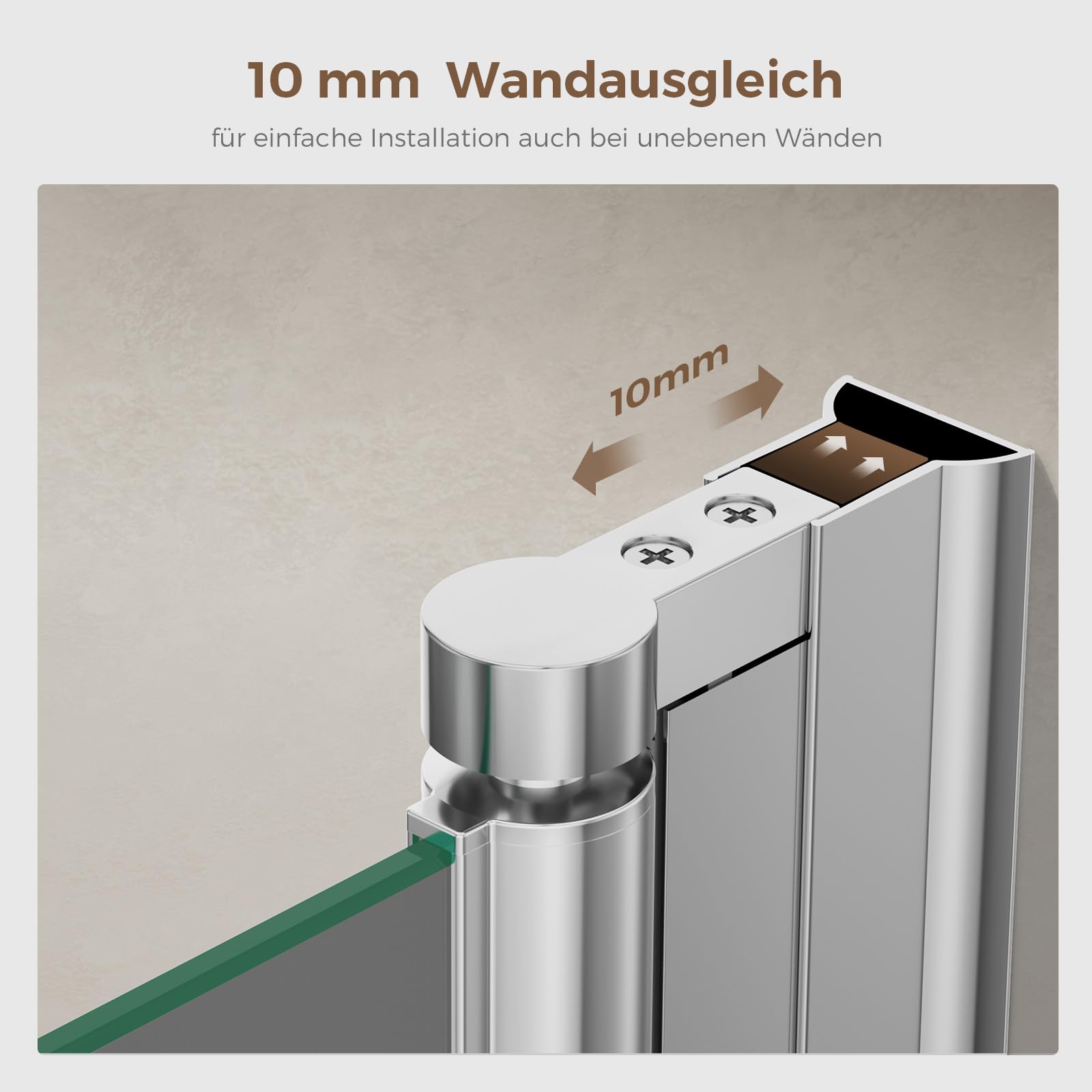 Duschwand für Badewanne 130x140 cm, 3-teilige Faltwand