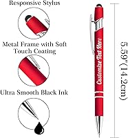 Vista 3 de Hasta 500 bolígrafos personalizados a granel con logotipo de mensaje de nombre comercial, bolígrafos grabados personalizados con lápiz óptico