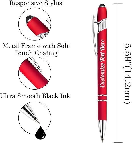 Vista 3 de Hasta 500 bolígrafos personalizados a granel con logotipo de mensaje de nombre comercial, bolígrafos grabados personalizados con lápiz óptico