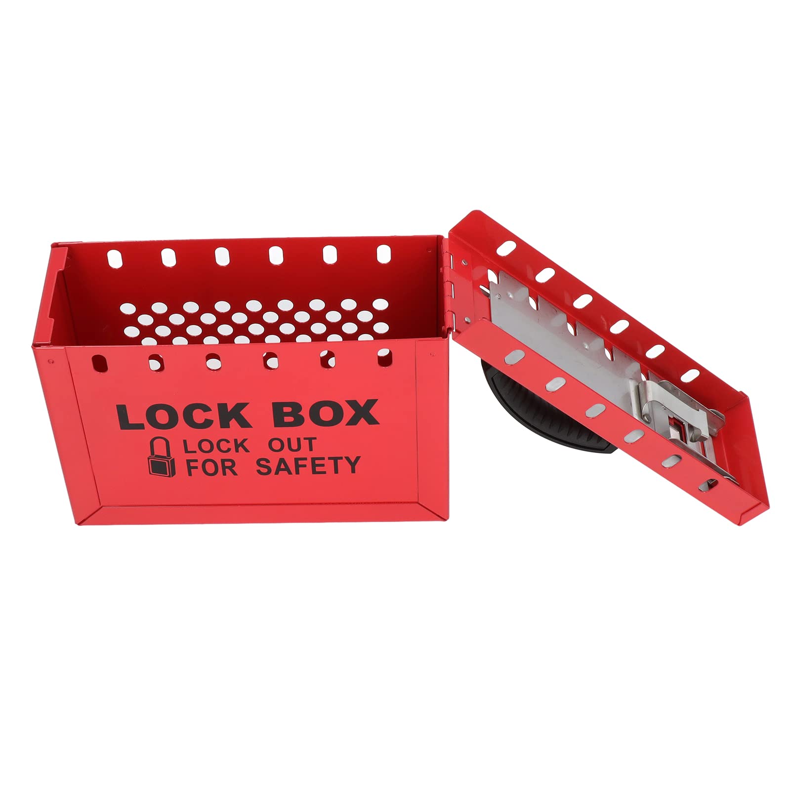 Sicherheit Vorhängeschloss Lockout Tagout Station, 12 Schlösser Management Box Loto Box Stahlplatte Rot