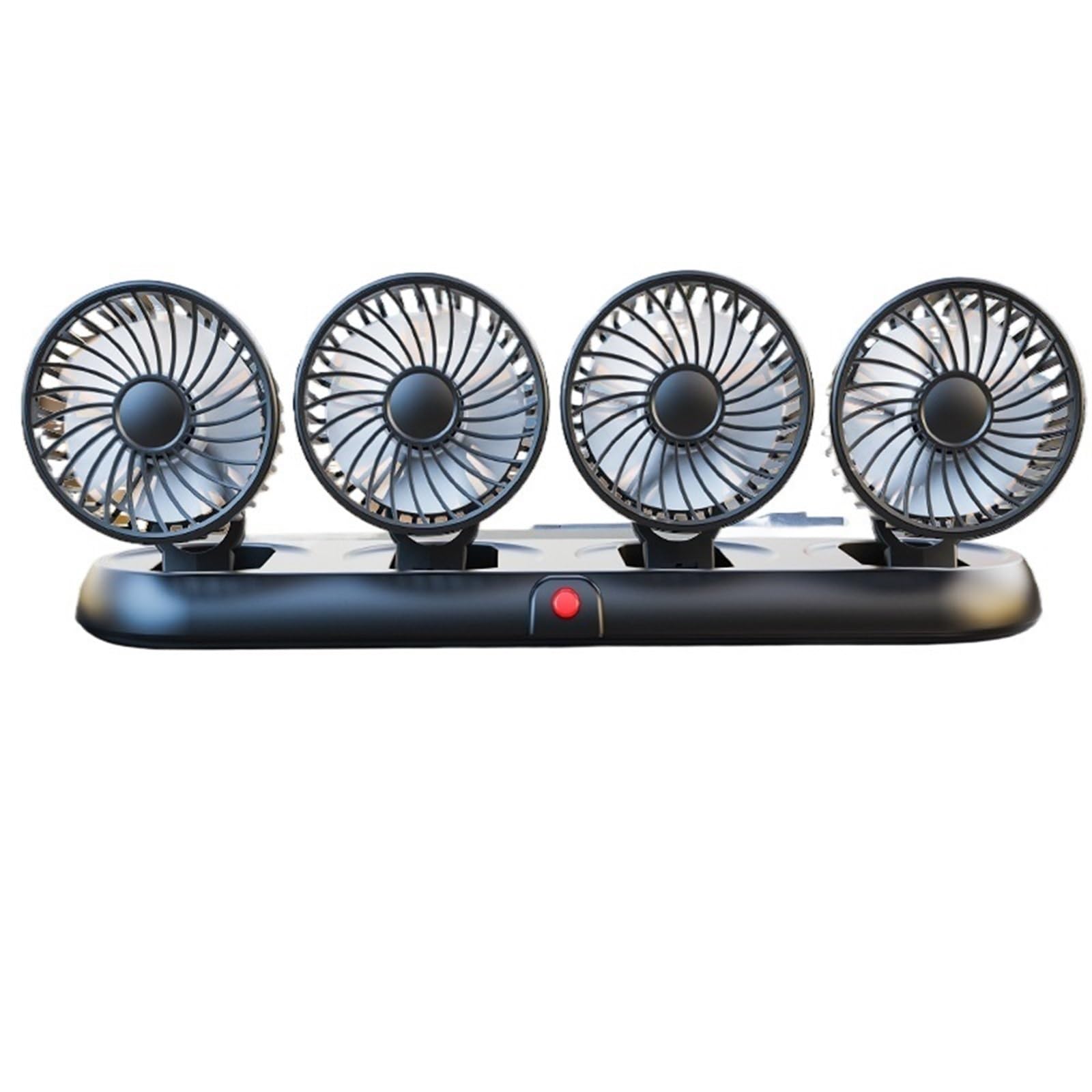 Ventilatore Elettrico Automobilistico Regolabile A 360° Auto USB 5V/12V/24V | Ventola USB 5V//12V/24V Ventola silenziosa per auto a 3 velocità per casa, scrivania, ufficio e auto(White 4-head 5V)
