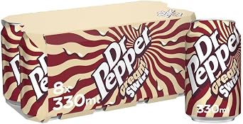 Dr Peper Original Sparkling Soft Drink, 8 x 330ml Cans, Fizzy Carbonated Beverage Pack Dr Peper Cream Swirl 8x330ml