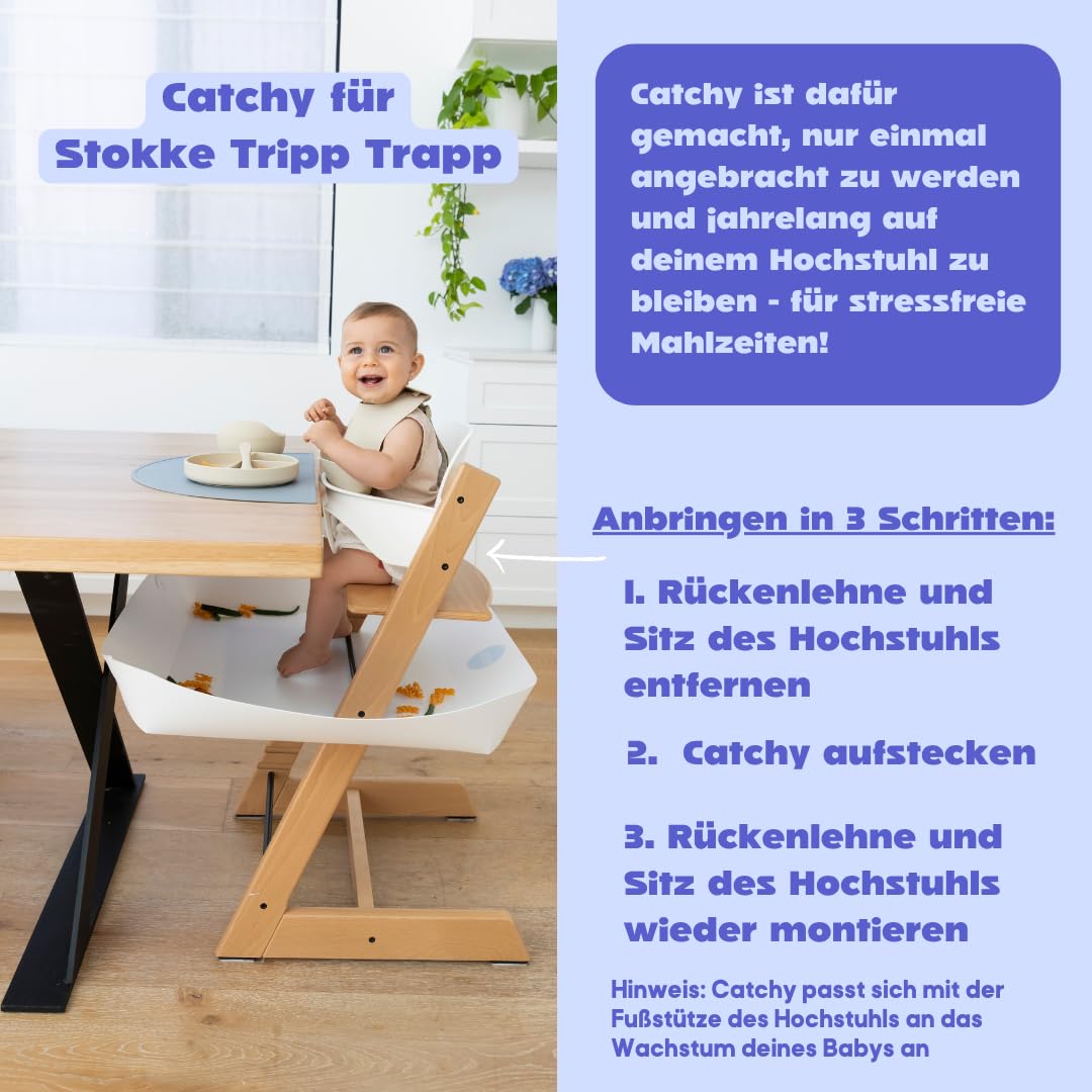 CATCHY Auffangschale Zubehör für Stokke Tripp Trapp Hochstuhl Food Catcher Krümel Kleckereien