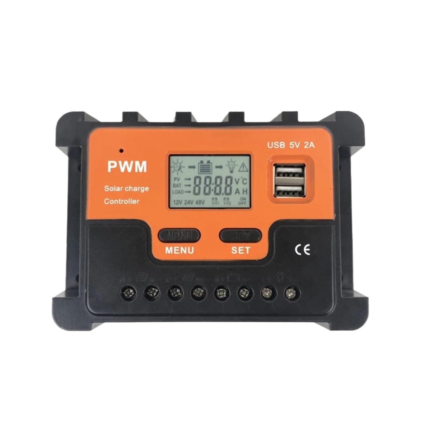 Kontroler ładowania słonecznego, 10A 20A 30A 40A 50A 60A Kontroler Słoneczny 12V 24V AUTO LCD Regulator PWM Z USB Do Panelu Słonecznego PV Światła Ładowarki Baterii(60A,48V)