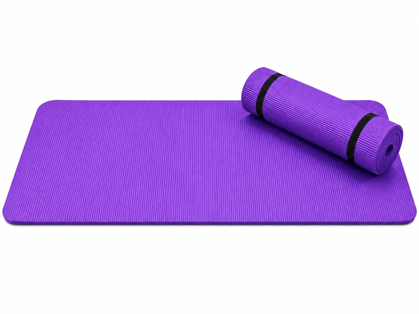 HH Home Hut Non-Slip Yoga Mat - Premium Gym Fitness Exercise Mats for Women Men and Workout for Yoga, Pilates Durable Matt Foam Equipment Floor mat with Carry Strap - Purple Thick 8MM - 183 x 61cm