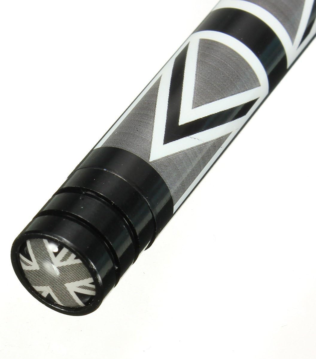 Xotic Tech Car Short Antenna Union Jack Flag Theme Compatible with Mini Cooper All Models 3" (Black/Grey)