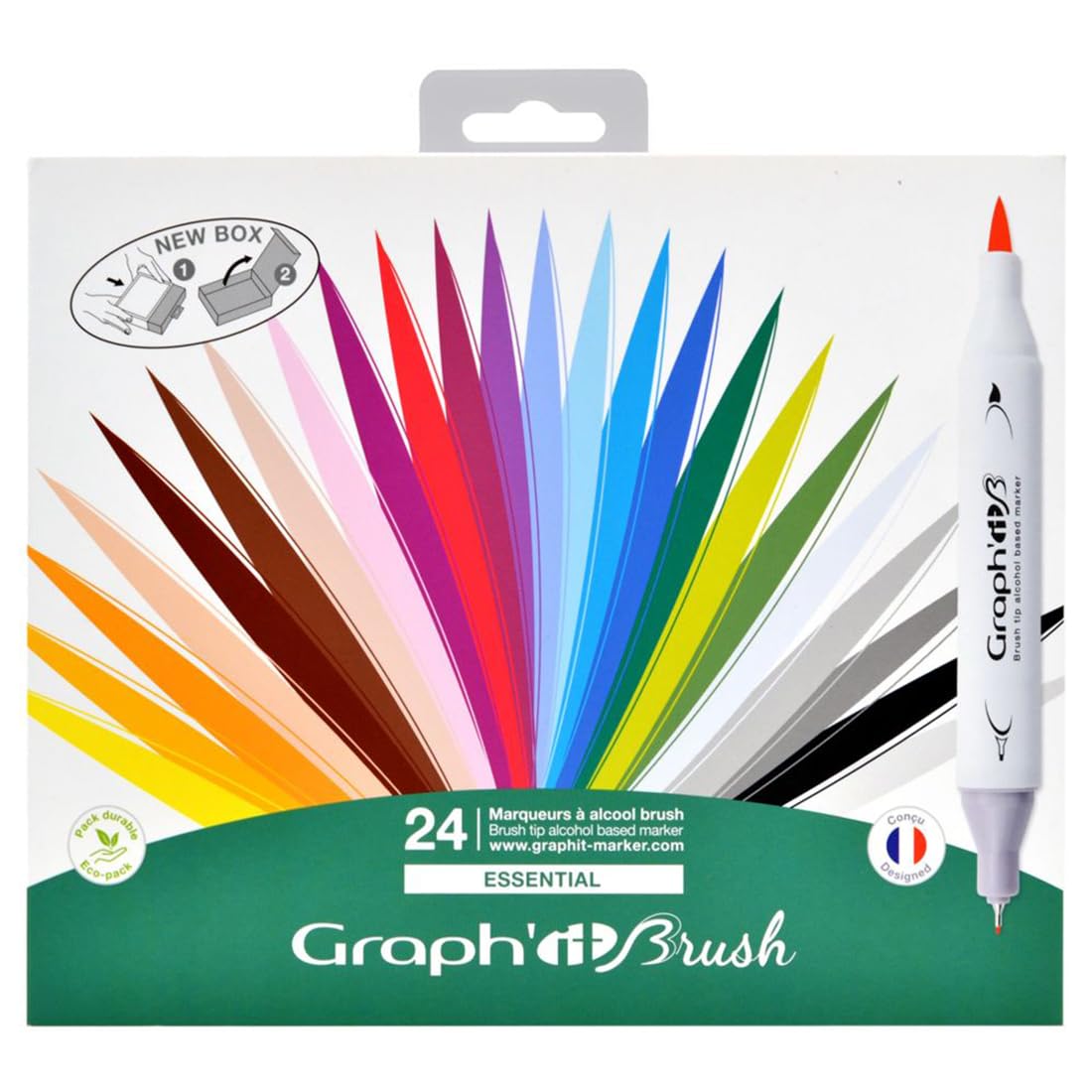 graph' it Brush gi80210 Essential Set de 24 rotuladores (doble punta, colores surtidos