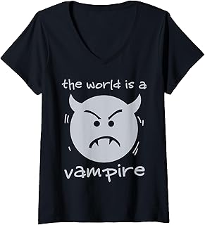 90s Grunge Alternative Rock designs Womens Alternative The World is a Vampire 90s Grunge Rock V-Neck T-Shirt