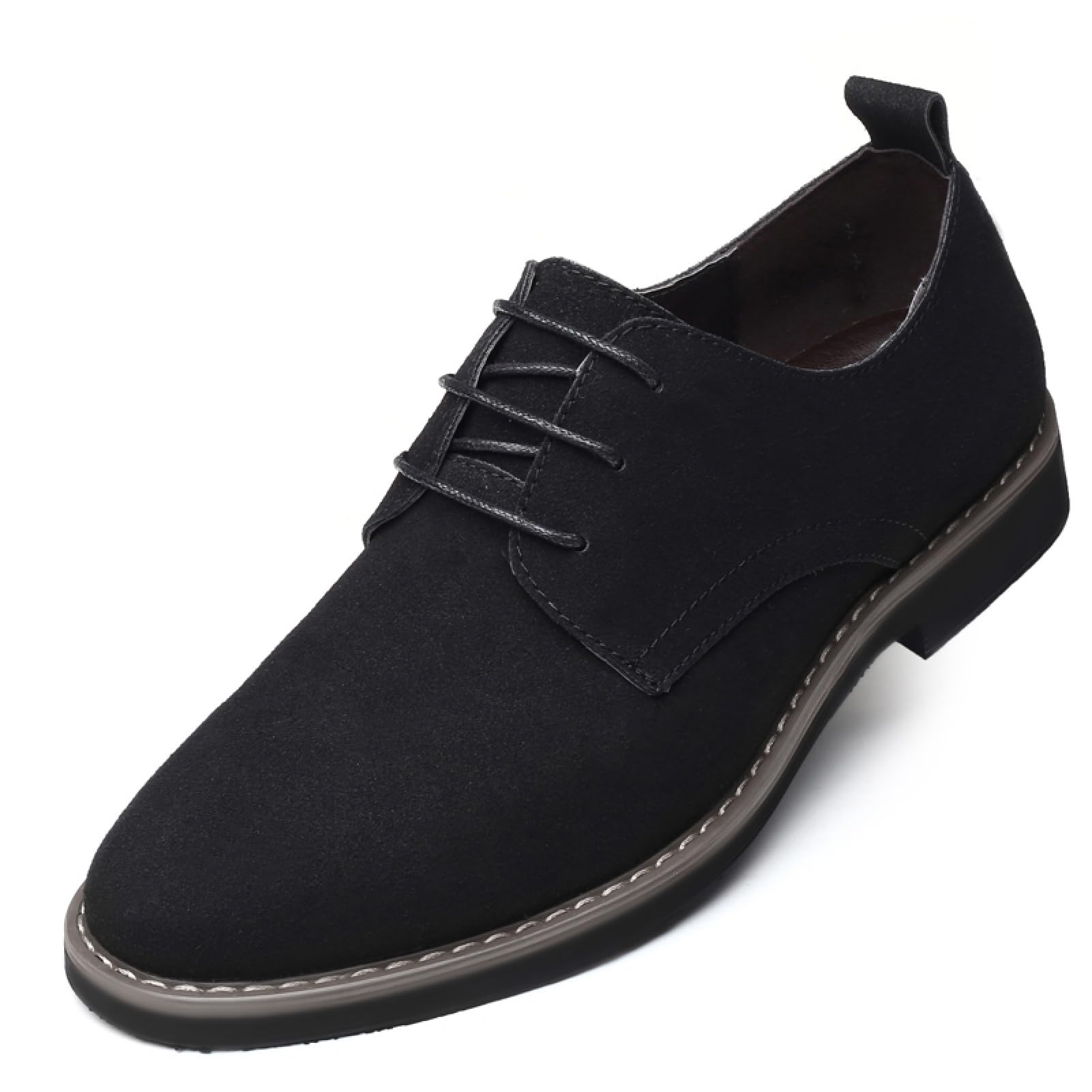 Mens Suede Leather Dress Shoes Casual Lace Up Oxfords Shoes