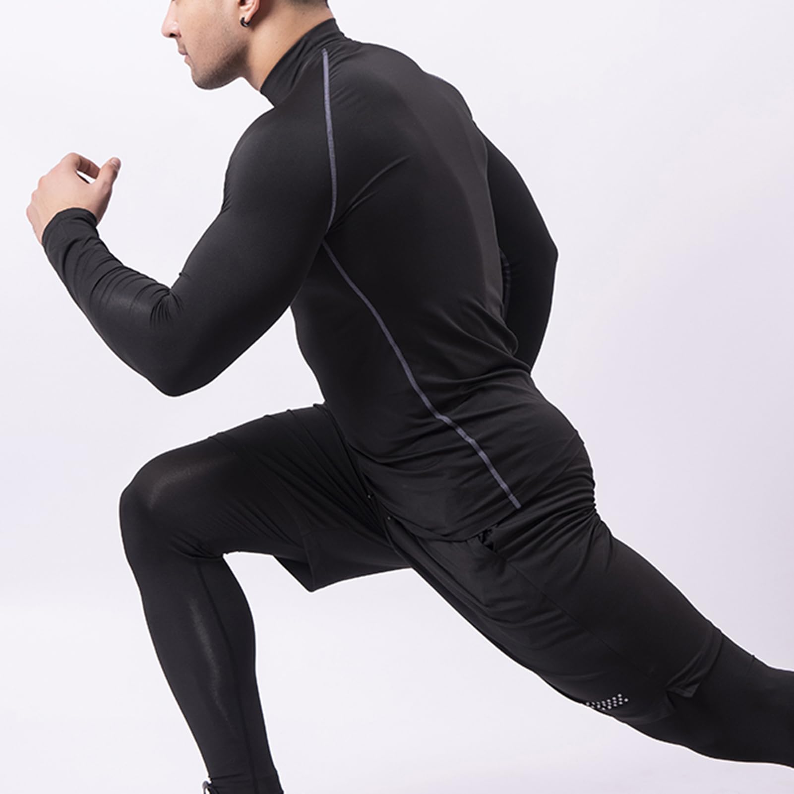 Tee Shirt Compression Homme Manche Longue Séchage Rapide Maillot Running Vetement Fitness pour Sports Jogging Musculation