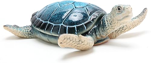 Miniatura 2 de Hodao Caja de recuerdo de tortuga marina decoraciones, esculpida pintada a mano, caja de recuerdo conmemorativa de primavera, regalos de tortugas