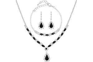 Bridesmaid Jewelry Set with Black Rhinestones