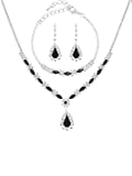 Bridesmaid Jewelry Set, Teardrop Rhinestone Necklace, Bracelet and Earrings Set, Wedding Jewelry, Vintage Necklace, Christmas Jewelry Gift
