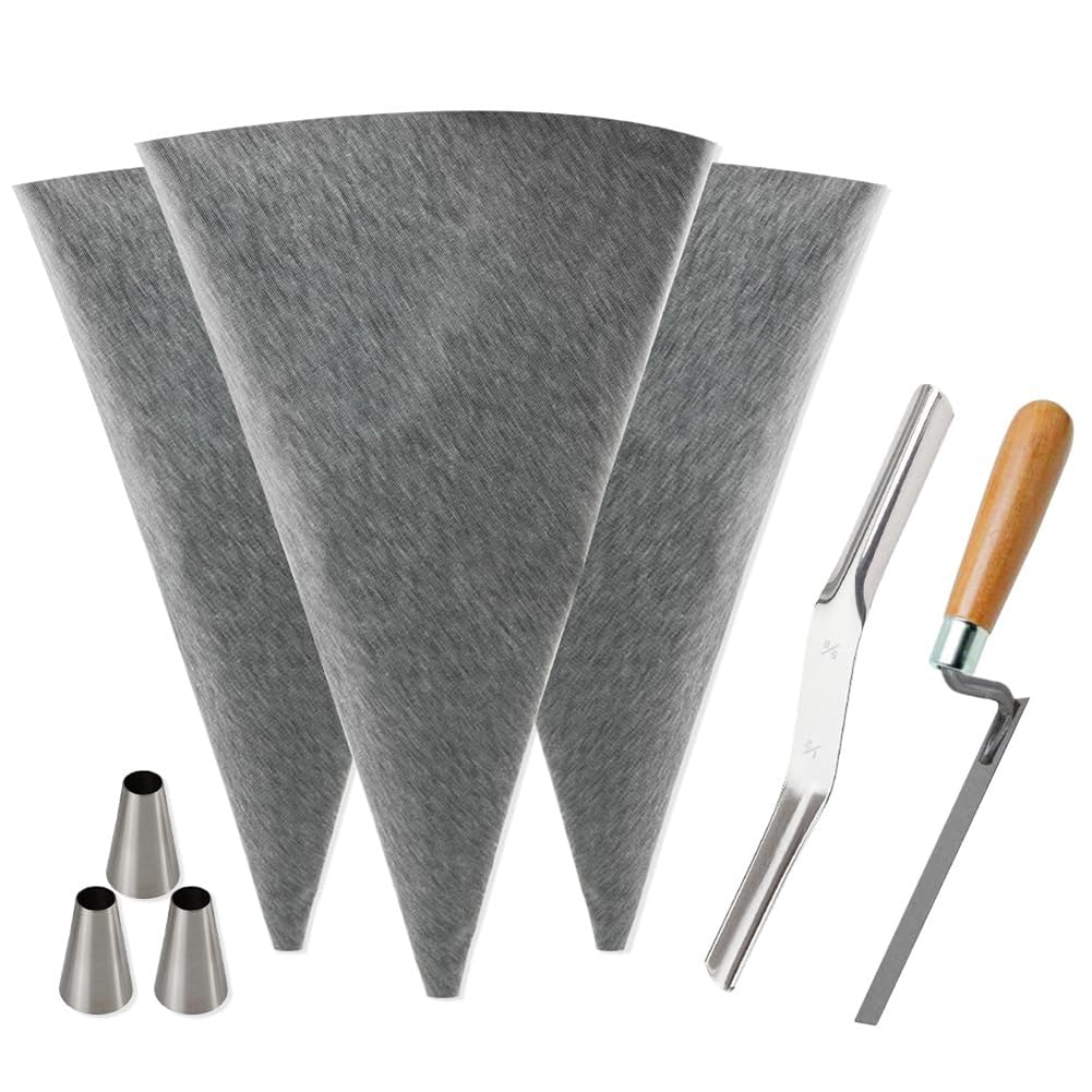 Agmoctz Masonry Mortar And Cement Sealing Bags, For Tile Grout Bags With Metal Tips For Installation