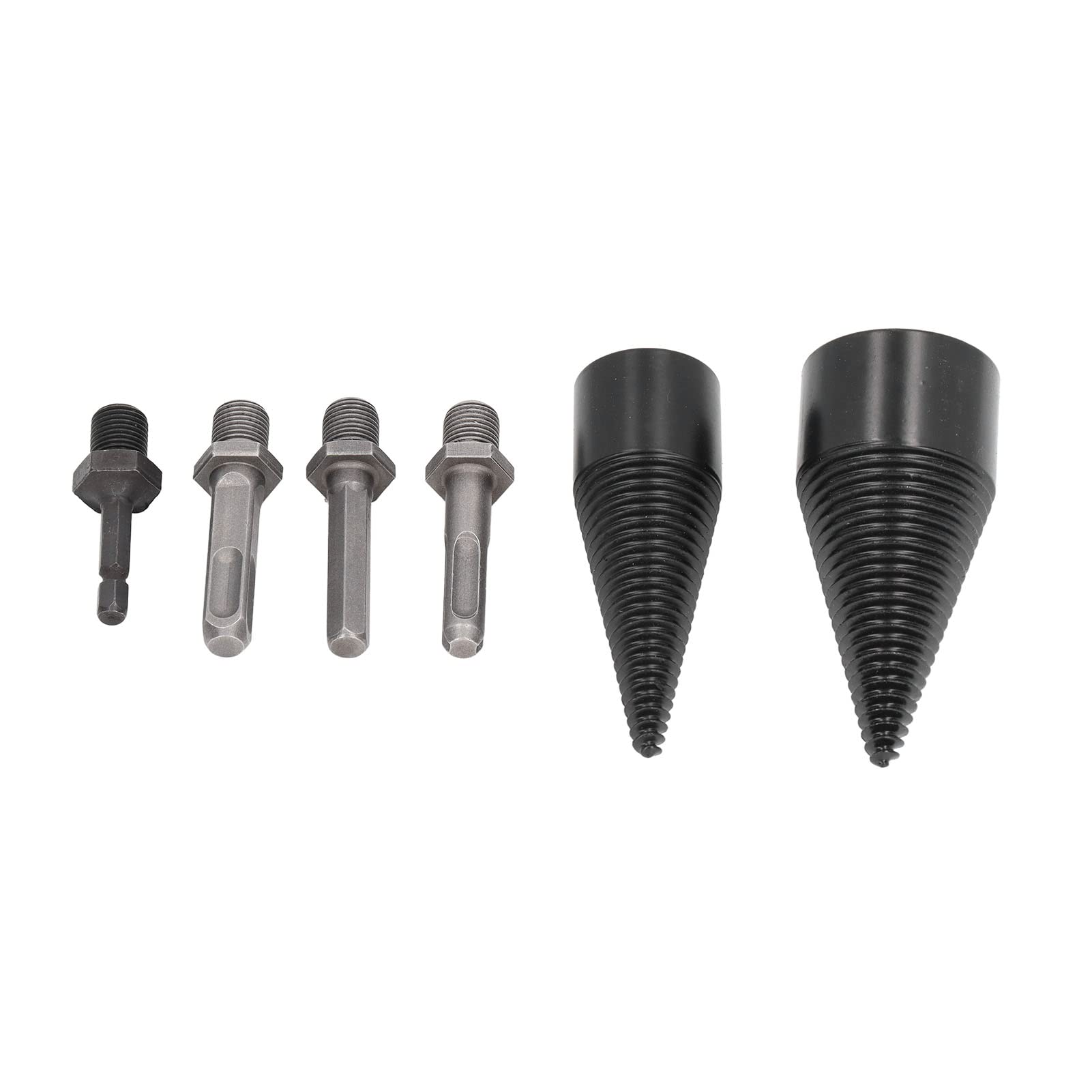 6 Punte per Spaccalegna per Legno 32 Mm 42 Mm Staccabili per Impieghi Gravosi Punta per Trapano a Cono Spaccalegna Elettrica Punta per Legna Ardere Esagonale con 4 Manici