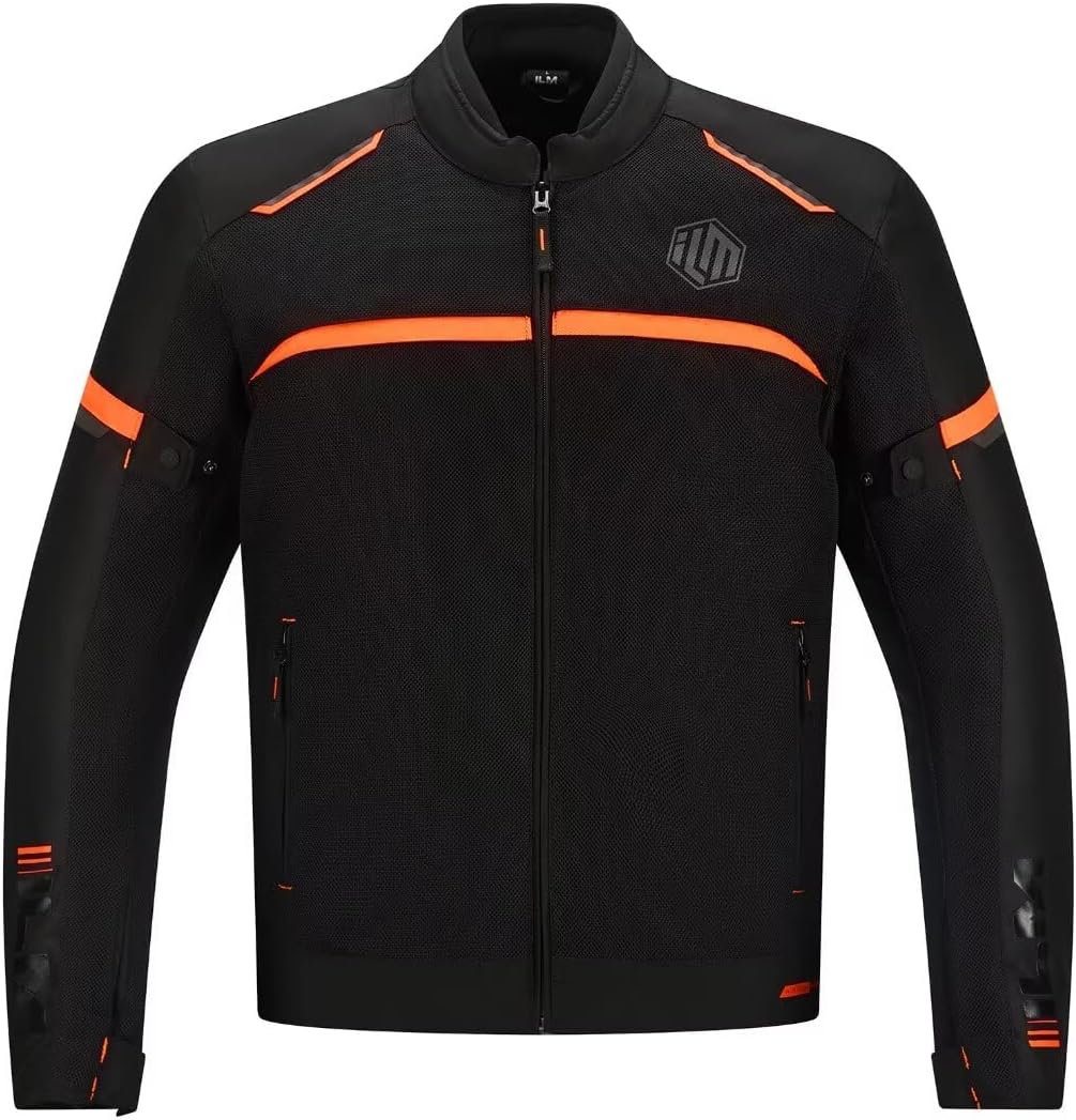 ILM Motorcycle Riding Jacket with Mesh CE Armor and Detachable Thermal Liner Dual Sport All Season for Men Model JAM1